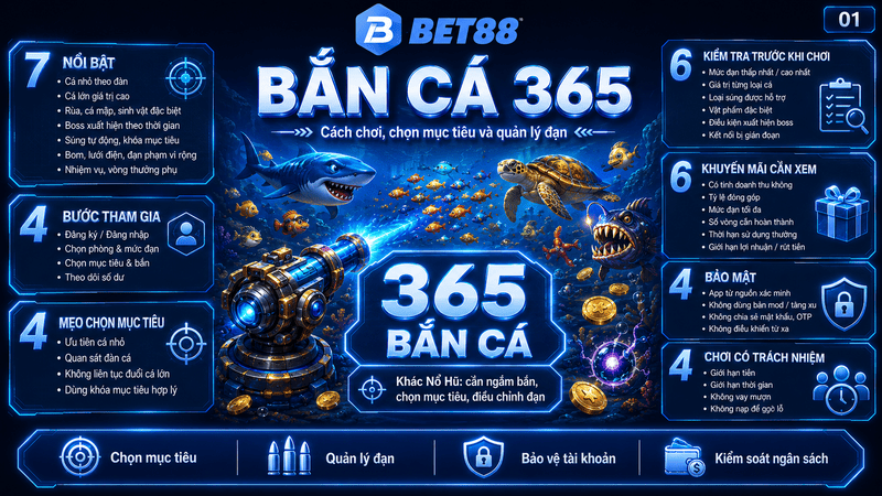 Bắn Cá 365 – Hướng Dẫn Cách Chơi Và Quản Lý Đạn