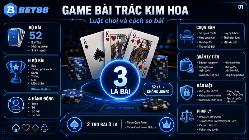 Game Bài Trác Kim Hoa – Hướng Dẫn Luật Chơi Và So Bài